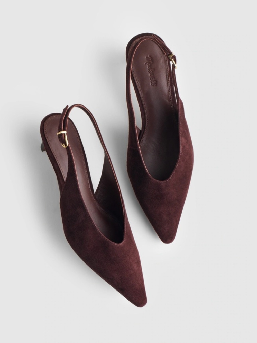 NWOB! MADEWELL Women's Emilie Slingback Pump Chocolate Raisin Suede 10 Brown